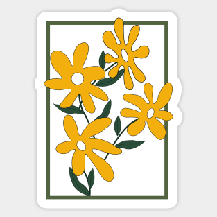 Yellow flowers Hand drawn T-shirt Sticker